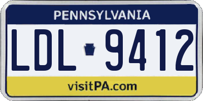 PA license plate LDL9412