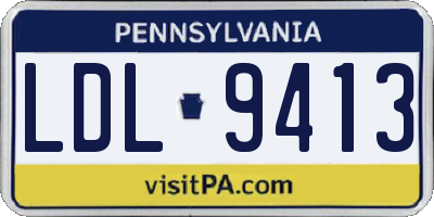 PA license plate LDL9413