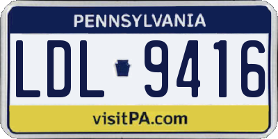 PA license plate LDL9416