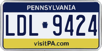 PA license plate LDL9424