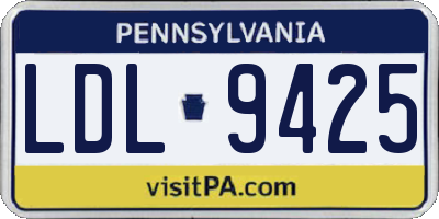 PA license plate LDL9425