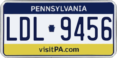 PA license plate LDL9456