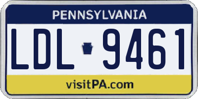 PA license plate LDL9461