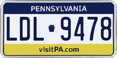 PA license plate LDL9478
