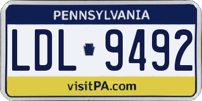PA license plate LDL9492