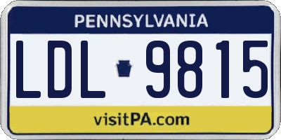 PA license plate LDL9815