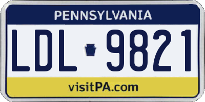 PA license plate LDL9821