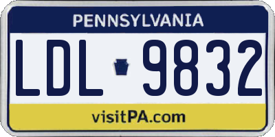 PA license plate LDL9832