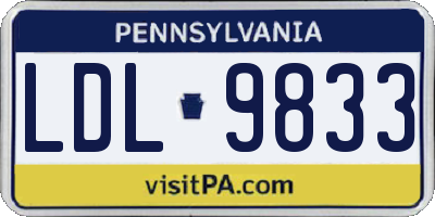 PA license plate LDL9833