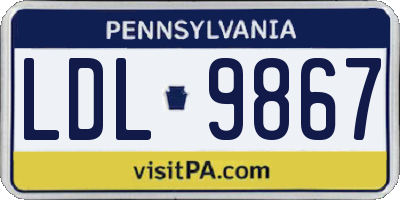 PA license plate LDL9867