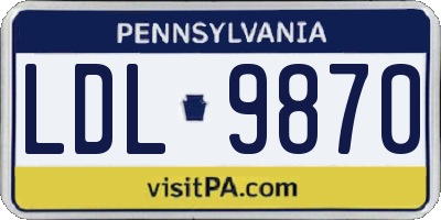 PA license plate LDL9870