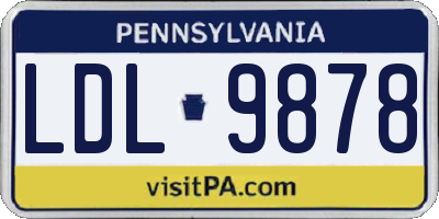 PA license plate LDL9878