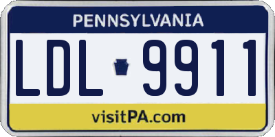 PA license plate LDL9911