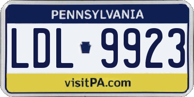 PA license plate LDL9923