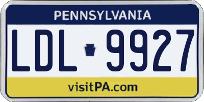 PA license plate LDL9927