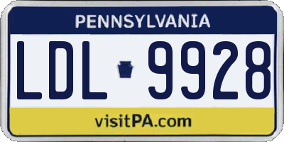PA license plate LDL9928
