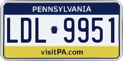 PA license plate LDL9951