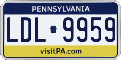 PA license plate LDL9959