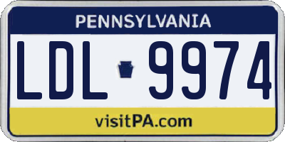 PA license plate LDL9974