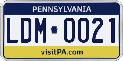 PA license plate LDM0021