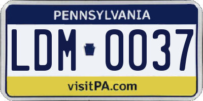 PA license plate LDM0037