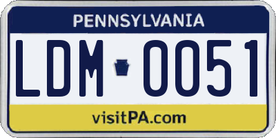 PA license plate LDM0051