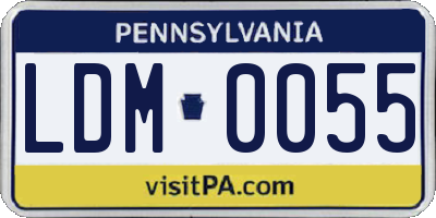 PA license plate LDM0055