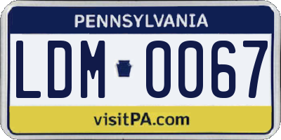 PA license plate LDM0067