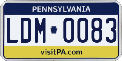 PA license plate LDM0083