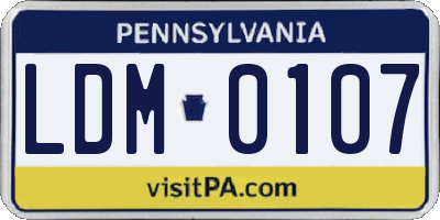 PA license plate LDM0107