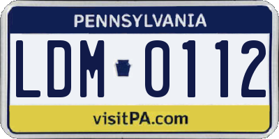 PA license plate LDM0112