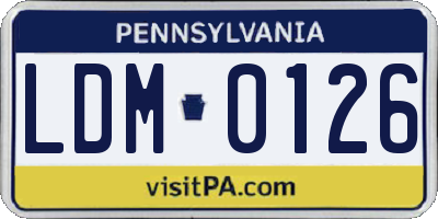 PA license plate LDM0126