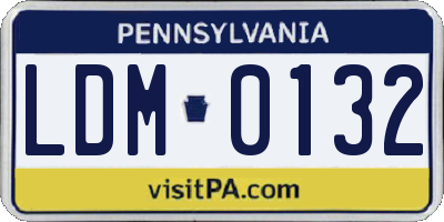 PA license plate LDM0132