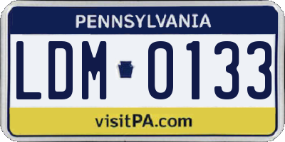 PA license plate LDM0133