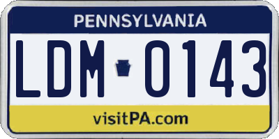 PA license plate LDM0143
