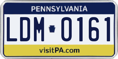 PA license plate LDM0161