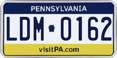PA license plate LDM0162