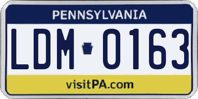 PA license plate LDM0163