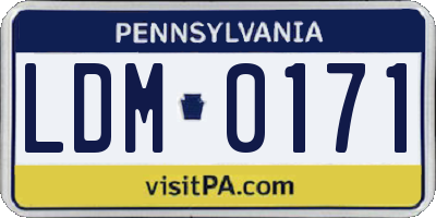 PA license plate LDM0171