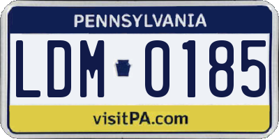 PA license plate LDM0185
