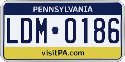 PA license plate LDM0186