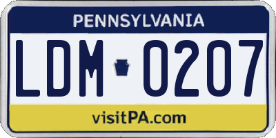 PA license plate LDM0207