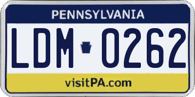 PA license plate LDM0262
