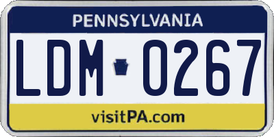 PA license plate LDM0267