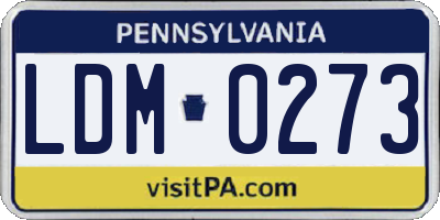 PA license plate LDM0273
