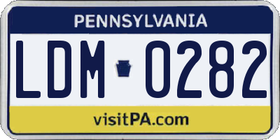 PA license plate LDM0282