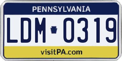 PA license plate LDM0319