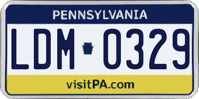 PA license plate LDM0329