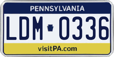PA license plate LDM0336