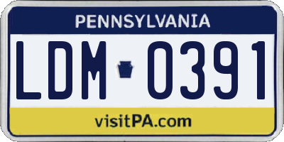 PA license plate LDM0391